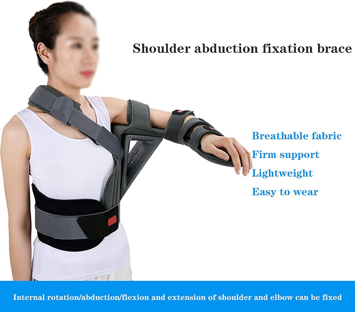 Shoulder Abduction Immobilizer Soft Comfortable Arm Sling Immobilizer for Shoulder Injury Torn Rotator Cuff Sublexion Surgery Dislocated Strains Tears Arm Sling with Waist Belt