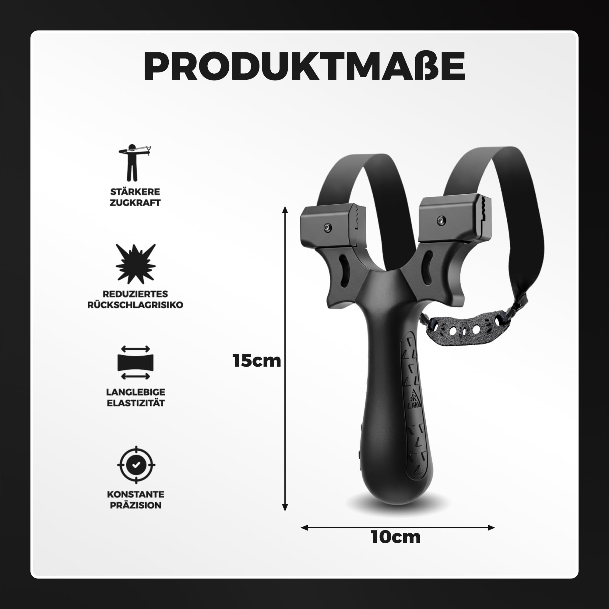 Erland Steinschleuder Profi Set - Jagd Schleuder Zwille für Erwachsene mit Steinschleuder Gummi und 100g Tonkugeln für Slingshot Professional – präzise Schleuder Katapult für Outdoor Spiele Erwachsene