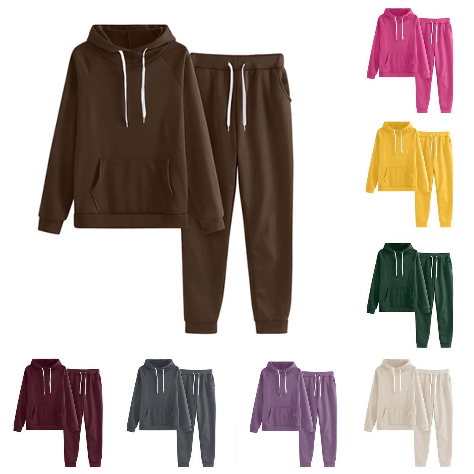 Jogger Sets for Women 2 Piece Lounge Sets Fall Sweatshirt Sets Outfits Matching Sweatsuits T