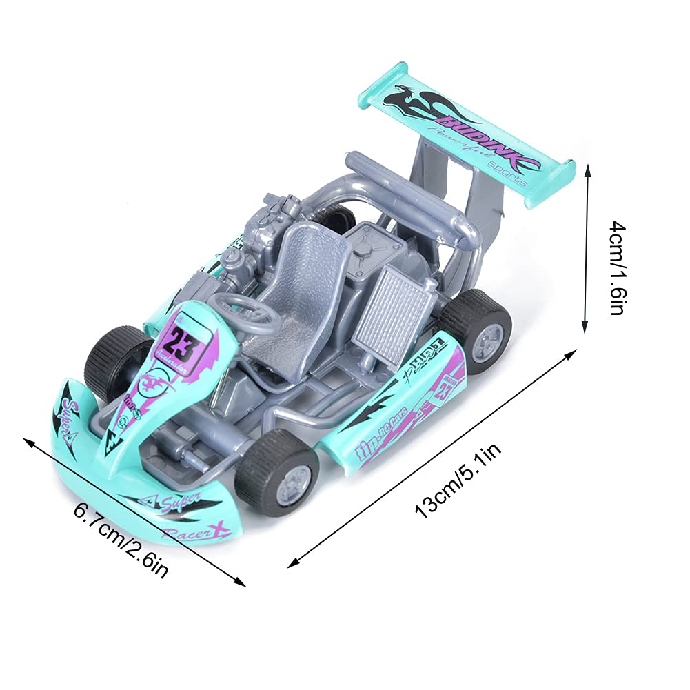 Akozon 1:32 Scale Alloy Go Kart Racing Car Model Pull Back Ornaments for (Light Green) - Image 4