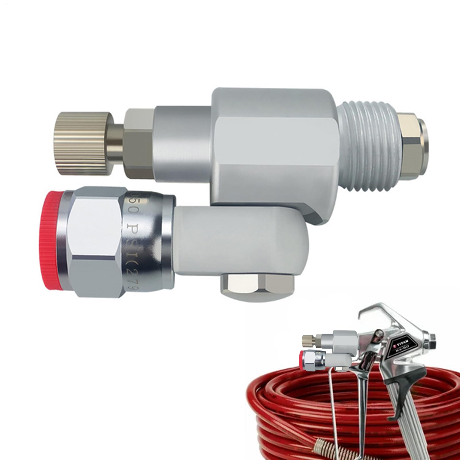 Raccordo per verniciatura ad alta pressione – Giunto connettore girevole | accessorio spray professionale | Rotazione in acciaio al tungsteno, controllo del flusso per le finiture degli armadi