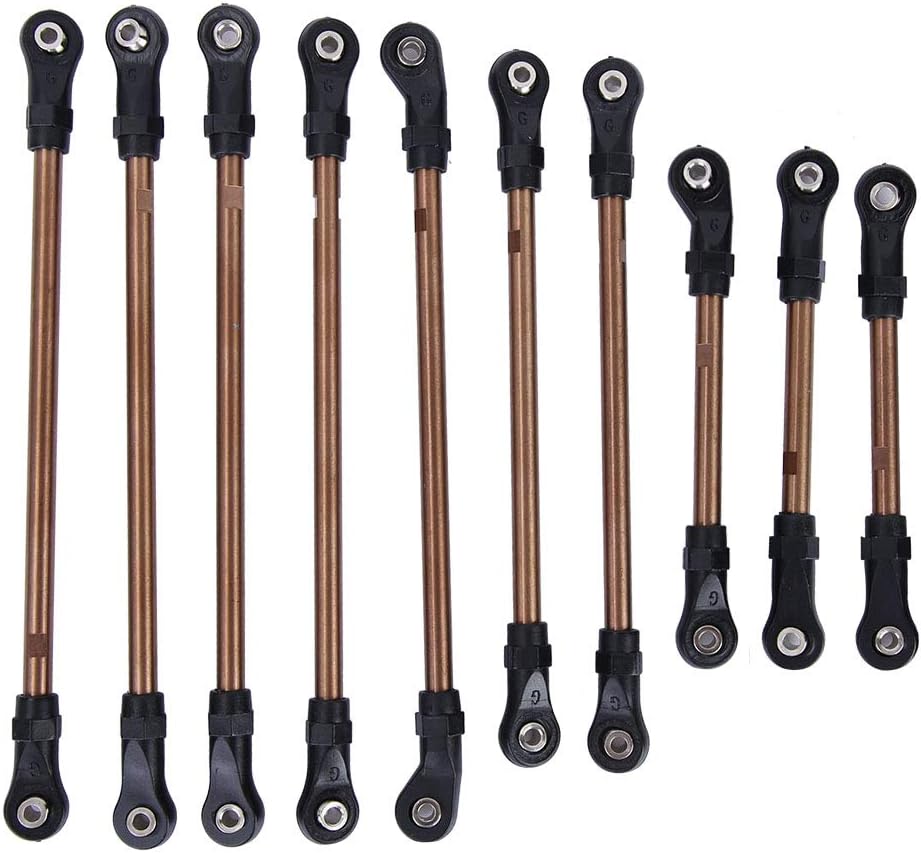 VGEBY RC Crawler Link Rod, 10PCS Stainless Steel RC Car Pull Rod 324mm Wheelbase for TRX4 RC Crawler Car, (VGEBYndorzbshcm)