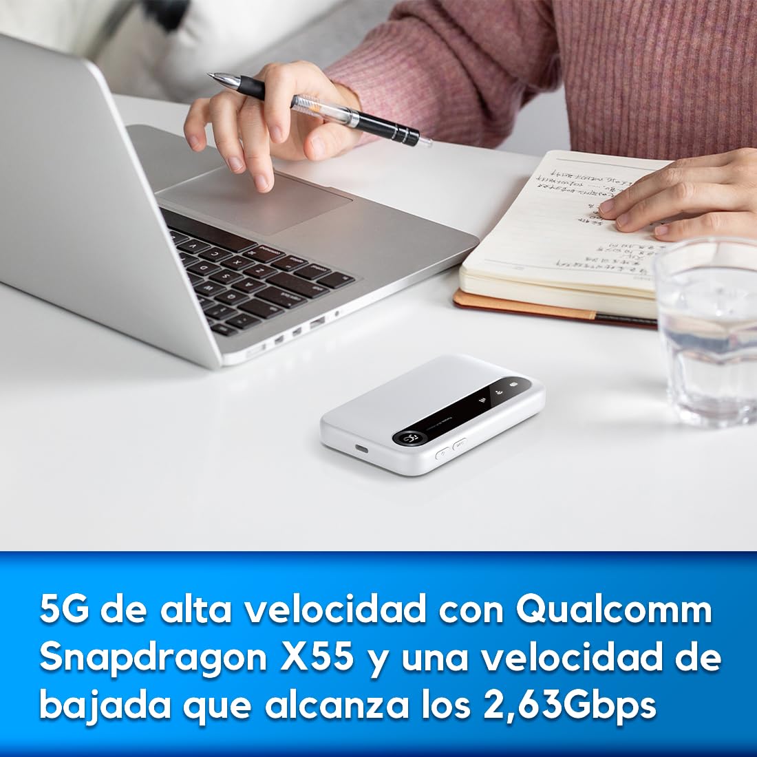 ZTE U50, Point d'accès WiFi Portable 5G avec Emplacement SIM débloqué, Modem-routeur 5G à Faible coût pour 32 appareils domestiques/Professionnels, 5G et 4G+, AX1800 WiFi 6, jusqu'à 32 appareils