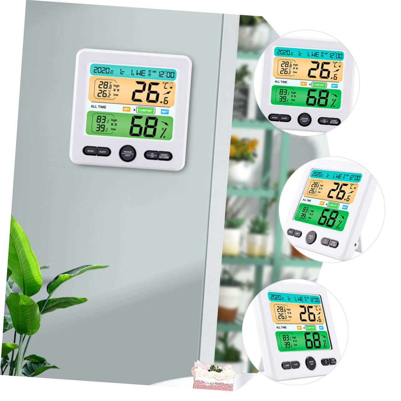 Hemobllo Igrometro Termometro Digitale Multifunzione Display per Interni Case Ufficio Serra Misuratore di Umidità Monitor della Temperatura Indicatore di Temperatura Interna
