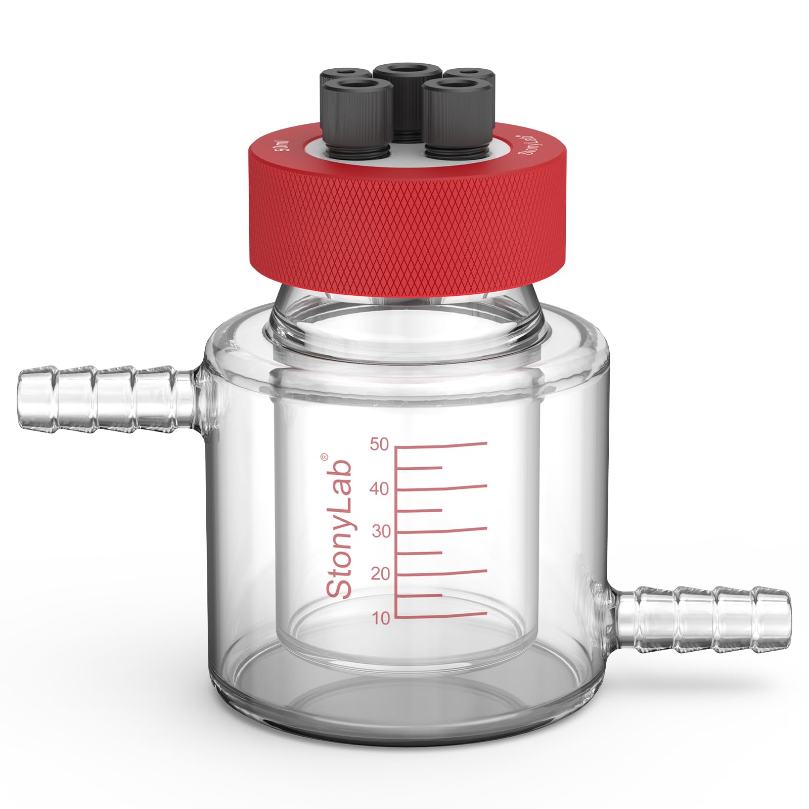 stonylab Célula Electroquímica Sellada con Baño María de Doble Capa y Cámara de Reacción con Camisa, Sistema de 3 Electrodos con Salida de Gas, para Electroquímica y Electroanálisis, 50 ml