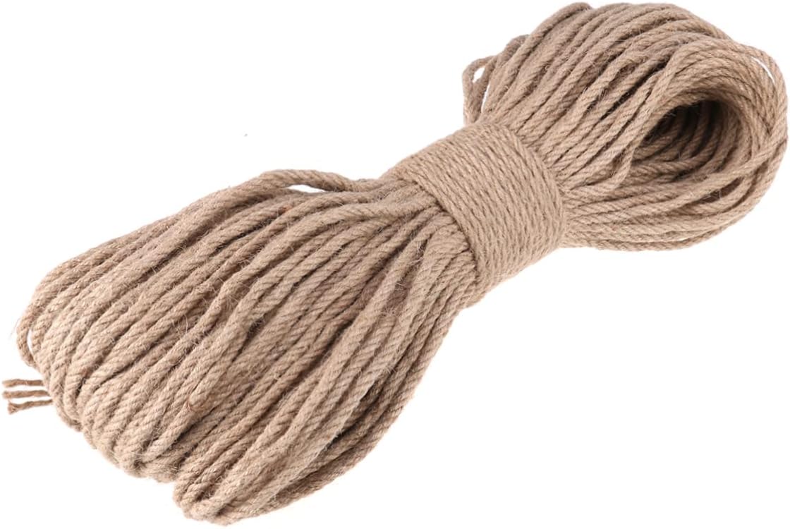Homoyoyo 100M Natural Jute Twine Cord Heavy Duty Hemp Rope String for Crafts DIY Projects Gardening and Home Decor