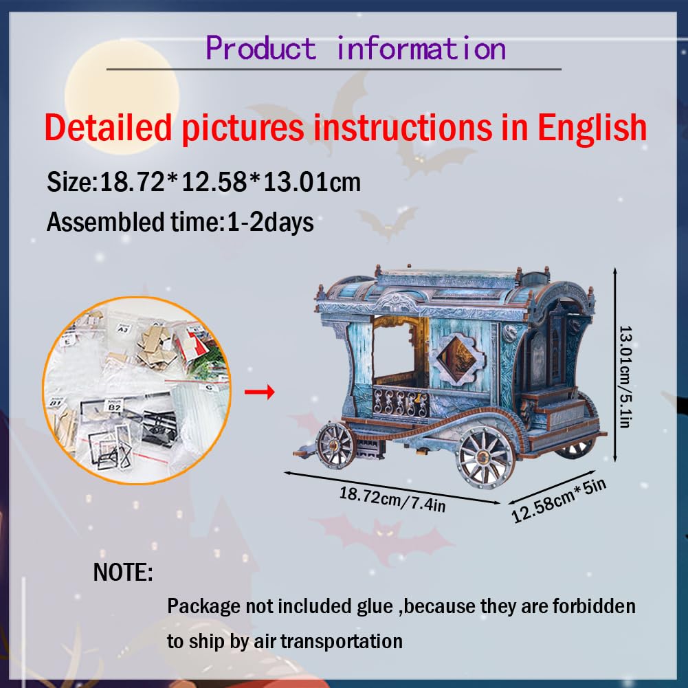 Miniaturowy zestaw do domku dla lalek zrób to sam w stylu chińskim wózek miniaturowy model zestaw montażowy dla dorosłych ręcznie wykonany drewniany zestaw montażowy 3D rzemiosło ozdoba