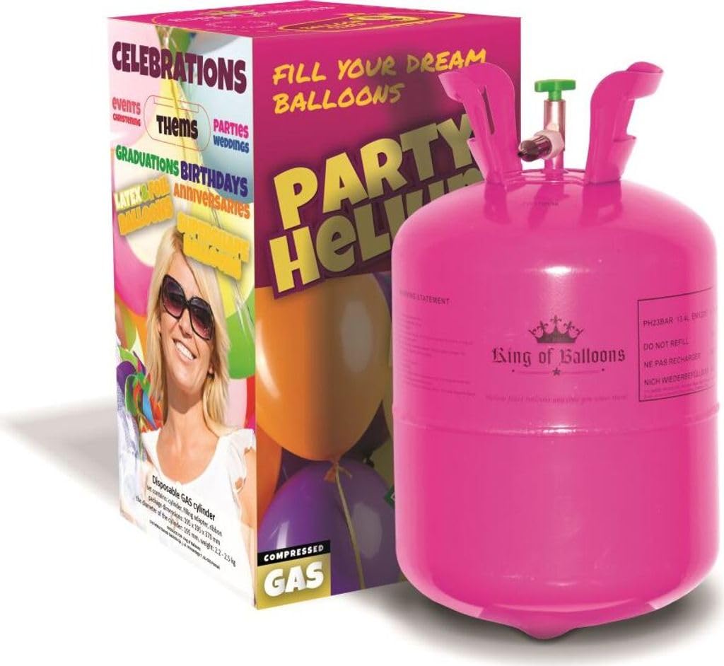 GoDan Einweg Heliumflasche 30 Ballons 9 Zoll