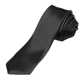SEVENHEAD Men's Skinny Ties 2 Inch (5CM) Black Solid Pure SEVENHEAD Men's Skinny Ties 2 Inch (5CM) Black Solid Pure