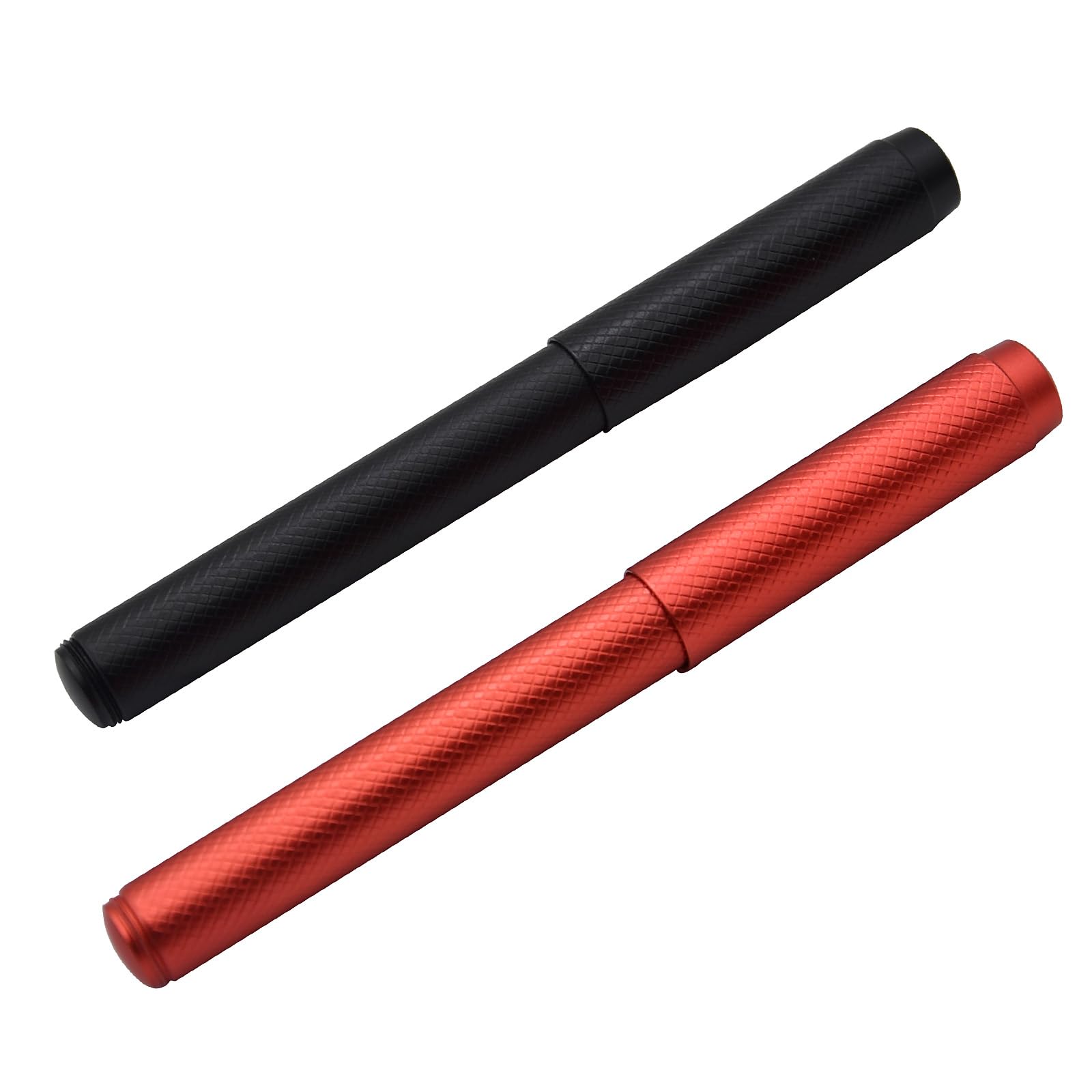 SIPLIV Checkered Stripe Metal Fountain Pen Short Paragraph (112mm) Pocket Mini Travel Pen with 20 Pcs Black Ink Cartridges - Black - Image 4