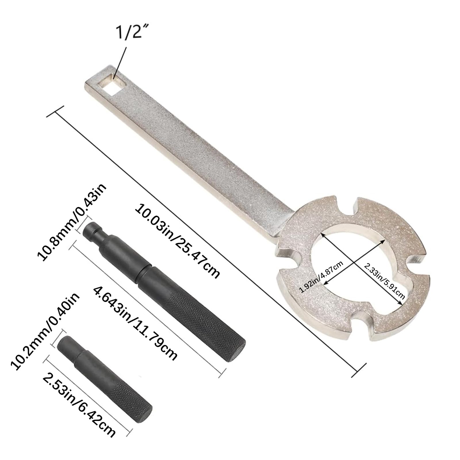 Llave de poleas de cigüeñal de Acero y Metal, Herramienta de fijación de poleas de cigüeñal de Gran Resistencia, Adecuada para Modelos C70 S40, Herramienta de Correa de distribución del Motor