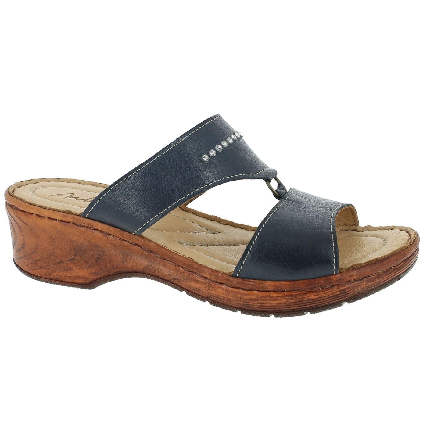 Andrea Conti Women's Mules, Dark Blue, 37 EU, D Blau, 5 UK
