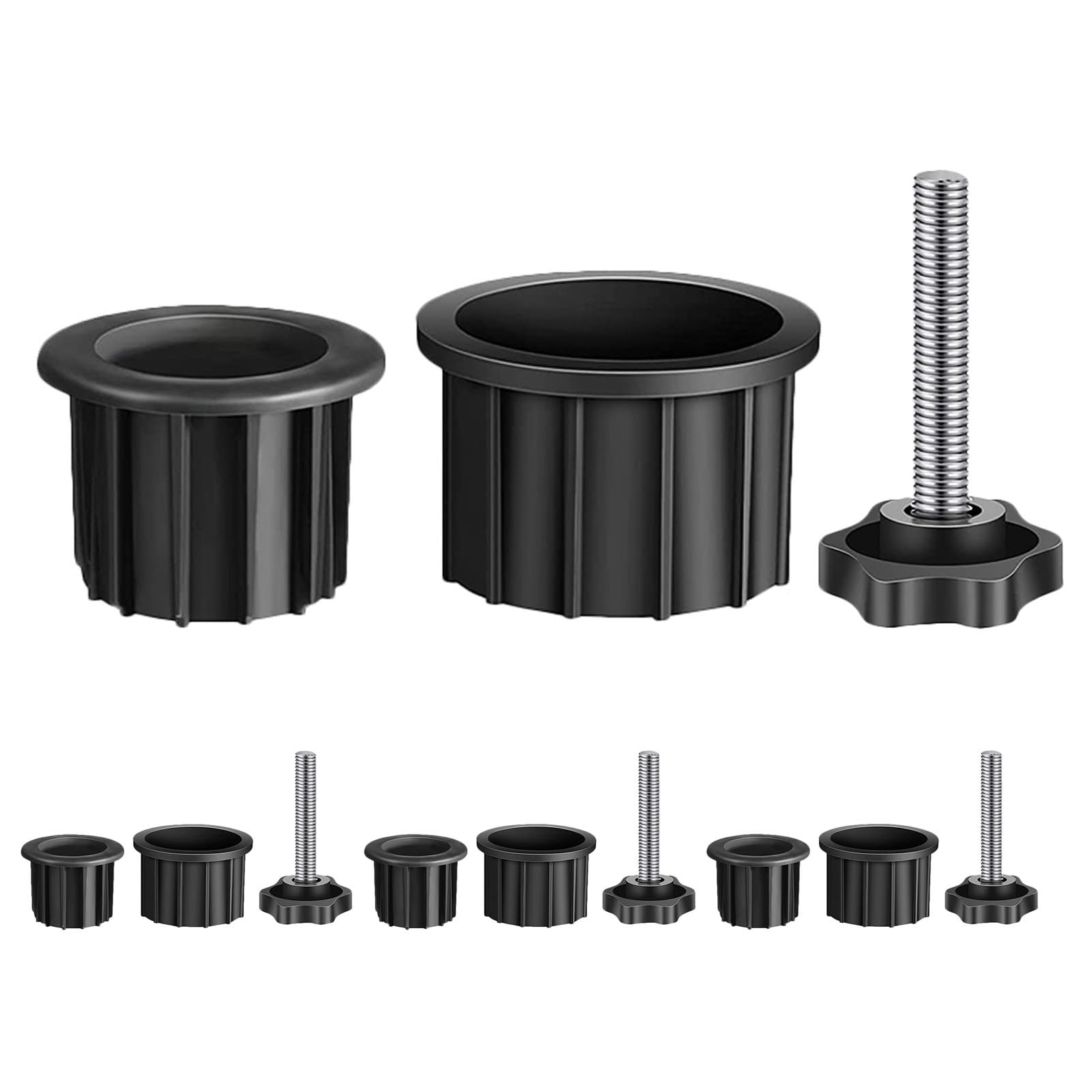 Tapones para agujeros de mesa POPETPOP de plástico negro para base de paraguas en patio
