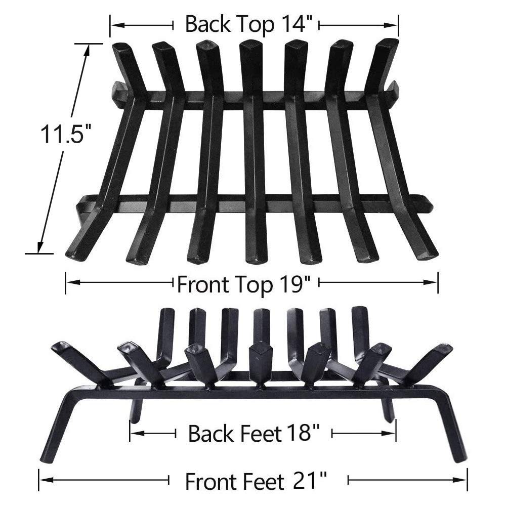 Buy Amagabeli Black Wrought Iron Fireplace Log Grate 21 inch Wide Heavy Duty Solid Steel Indoor