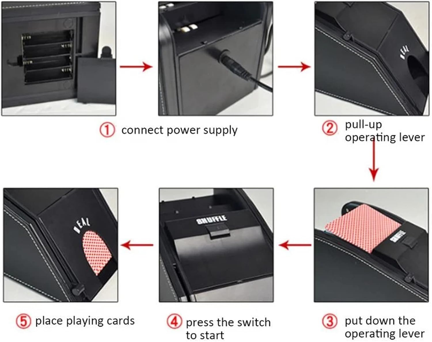 Automatic Card Shuffler, 2 in 1 Professional Shuffle Deal Machine Electric Casino Shuffling Machine Great for Home Tournament Use