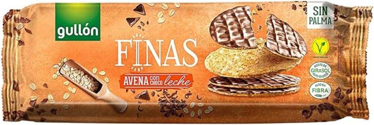 Gullon No Sugar Added Thins Oaty with Milk Chocolate 150g - Delicious, Crispy & Baked to Perfection