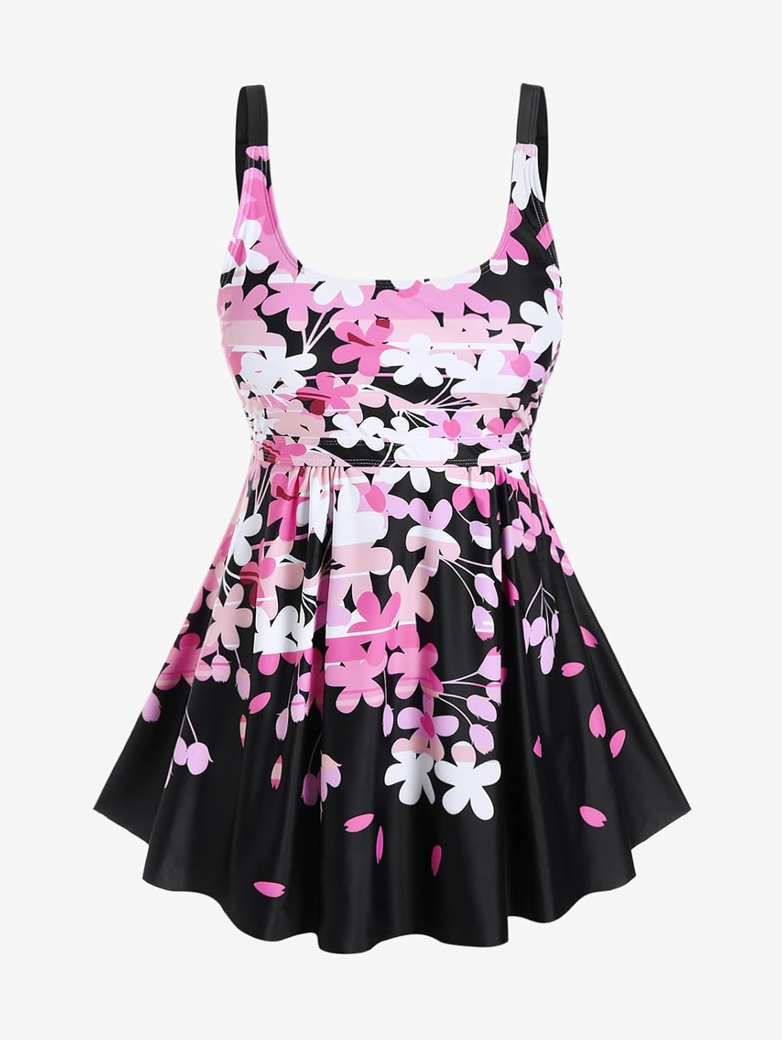 ROSE GAL Plus Size Women Floral Two Piece Bathing Suit Flowy Modest Tankini Swimsuit