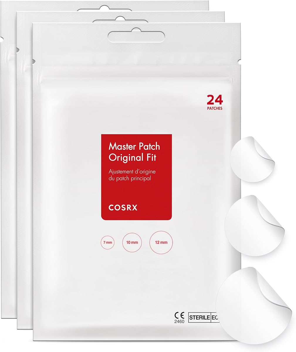 COSRX Acne Pimple Patches Absorbing Hydrocolloid Spot, 3 Size (72 Count) | Pimple Stickers for Blemishes and Zits Cover, Absorbs Zits & Blemish, Spot Stickers for Face and Body, Korean Skin Care