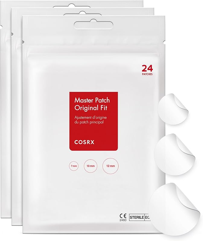 COSRX Acne Pimple Patches Absorbing Hydrocolloid Spot, 3 Size (72 Count) | Pimple Stickers for Blemishes and Zits Cover, Absorbs Zits & Blemish, Spot Stickers for Face and Body, Korean Skin Care