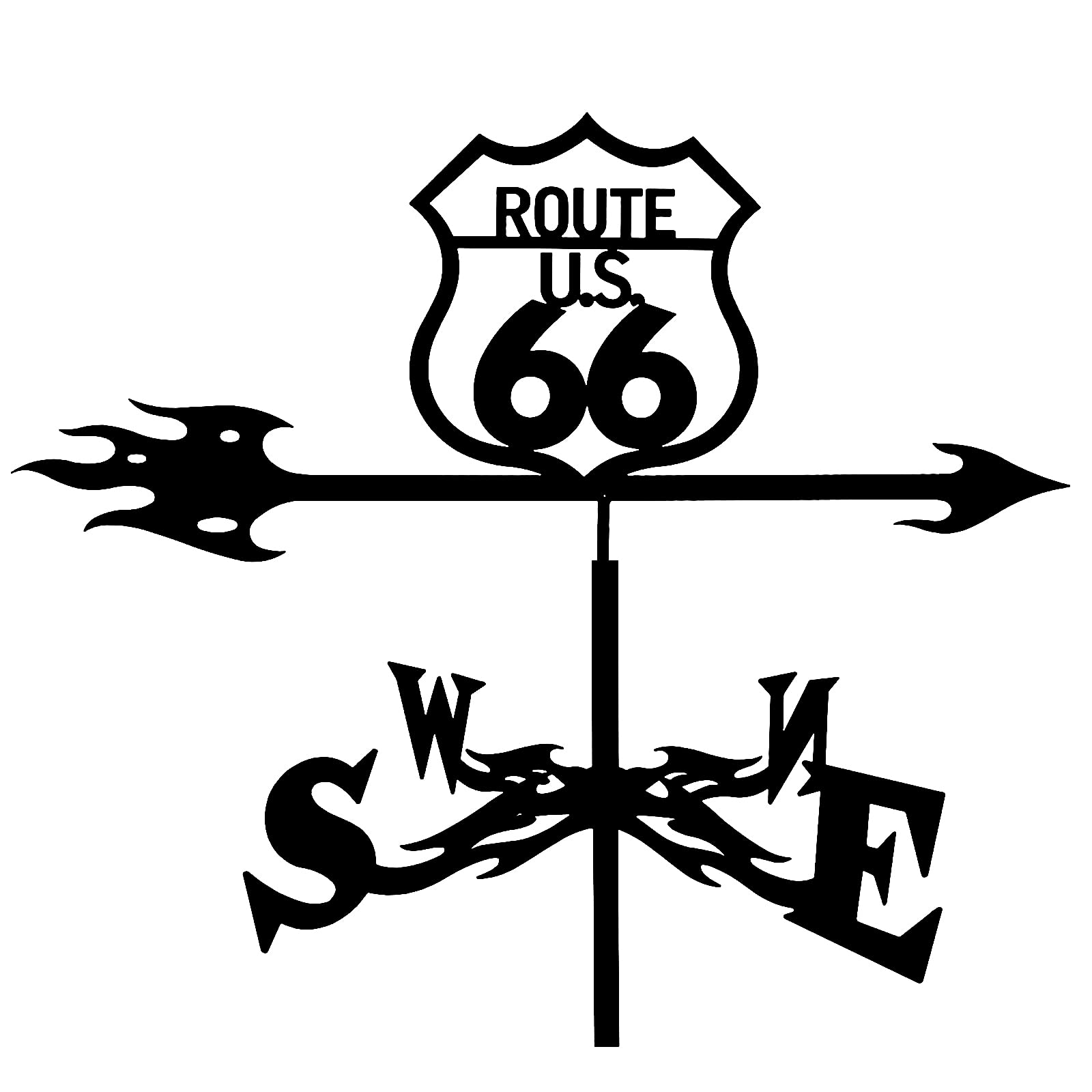 Girouette de jardin Highway 66 pour décorer le toit de votre cour