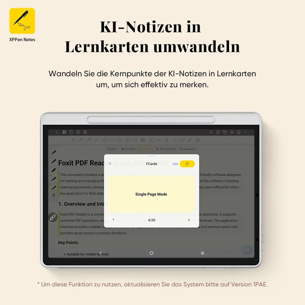 XPPen 10,95" Standalone Zeichentablett mit Display Magic Note Pad | Android 14, 3 Farb-Modi, 90 Hz Bildwiederholfrequenz, 16K Druckstufen, zum Denken, Schreiben und Lesen
