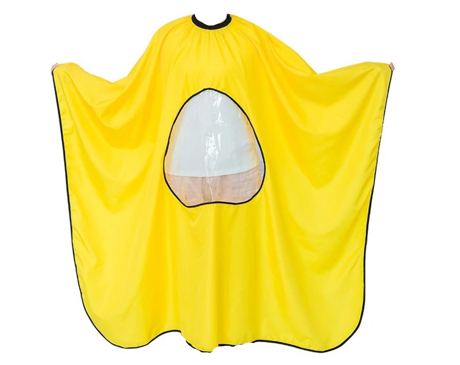 Capa de Peluquero Profesional, Ropa de peluquería Grande, Corte de Pelo con Ventana Transparente, Capa de salón, Escote elástico Ajustable, 3 uds. para Barbero(Yellow)