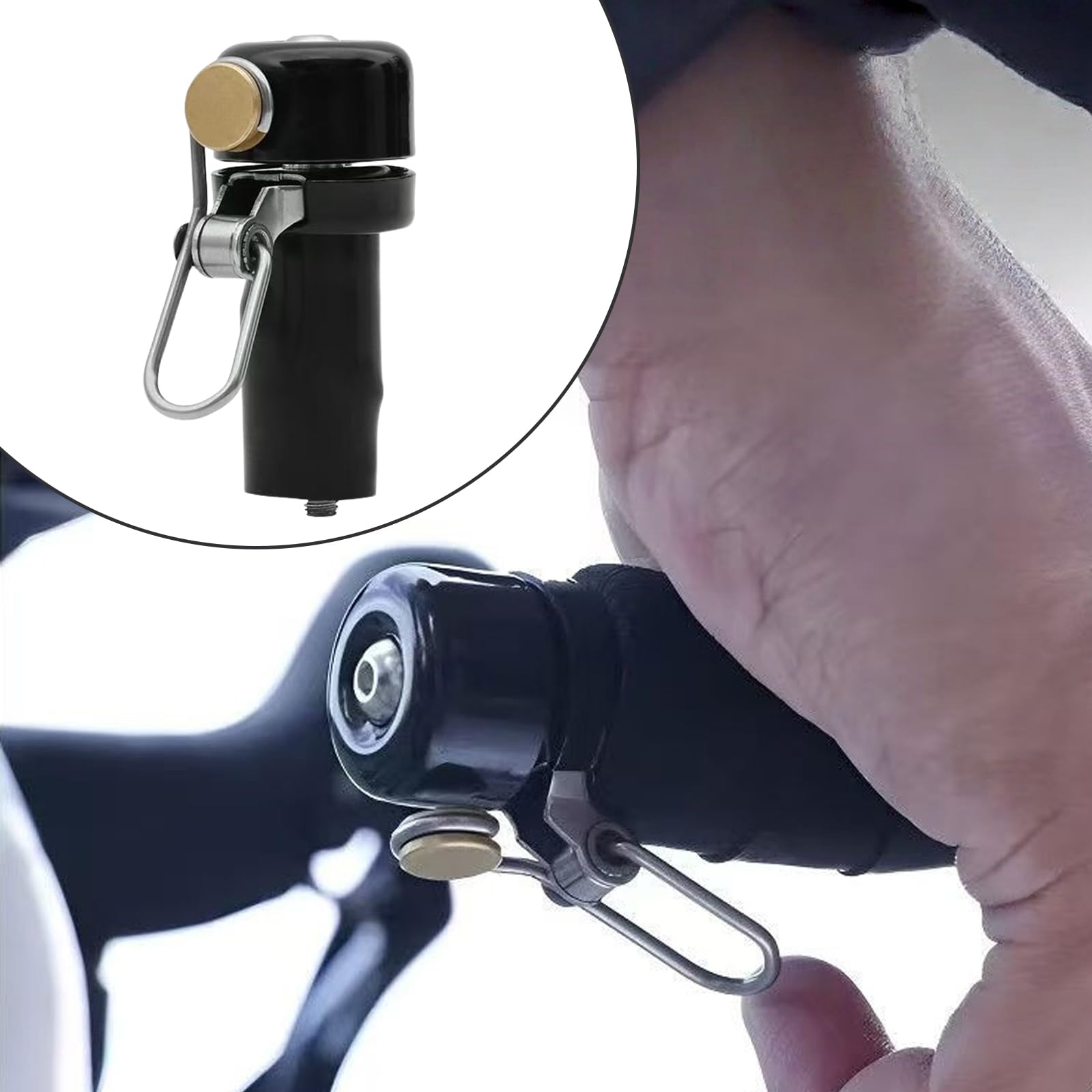 Campanello per bicicletta da strada, campanello per bicicletta, 2 in 1 mini campanello, compatibile con manubrio da 22,2 mm, campanello potente con suono chiaro e potente, per mountain bike e