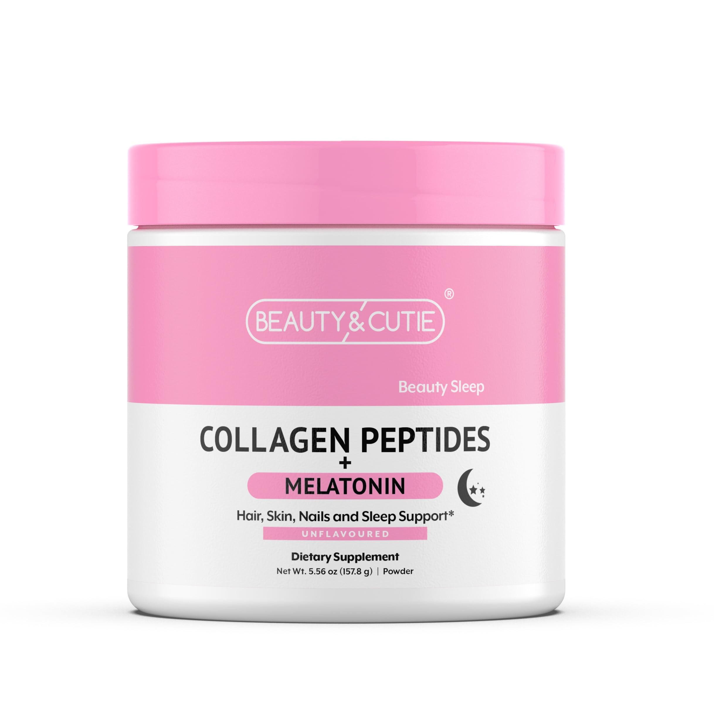 Amazon.com: BEAUTY AND CUTIE Melatonin 5 mg with Collagen Peptides Powder,  Grass Fed, Hair, Skin, Nails and Sleep Support, Non GMO, Gluten Free,  Unflavored, 5.56 oz : Health & Household