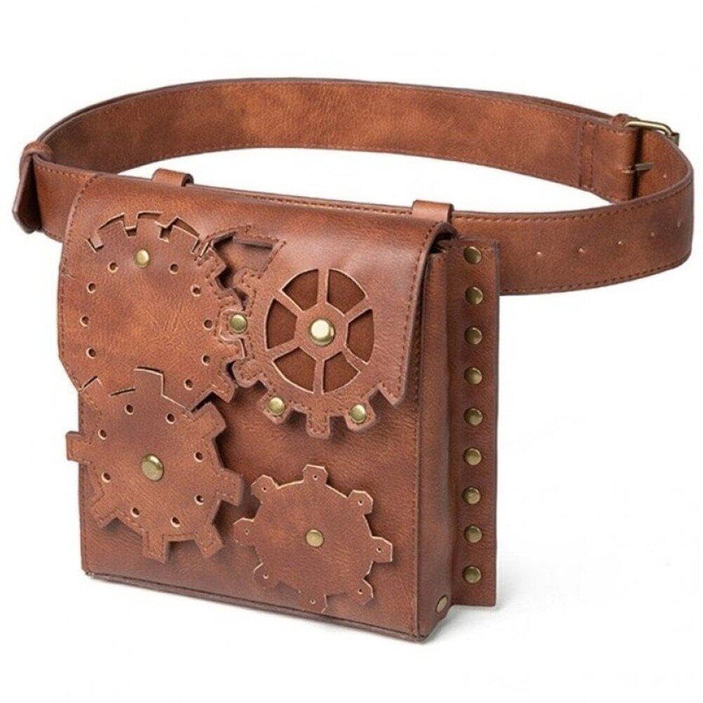 Sac banane portefeuille décontracté tendance en cuir style vintage pour homme actif