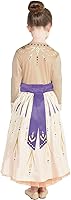 Vista 4 de Party City Anna Act 1 Disfraz de Halloween para niñas, Frozen 2, incluye vestido, Multicolor