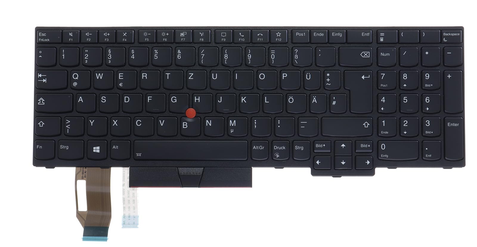 LeFix Orig. Deutsch Tastatur mit Backlight für Lenovo Thinkpad E580 E585 E590 E595|T590 |L580 L590 |P52 P53 P53s,P72 P73|Schwarz
