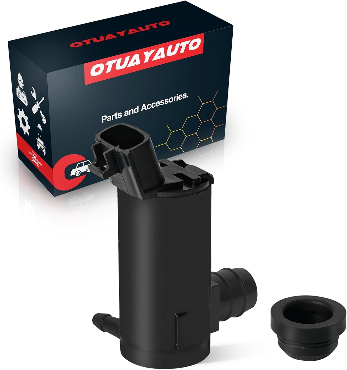 OTUAYAUTO Windshield Washer Pump for Toyota Camry Tundra Corolla Solara & Lexus LX470 LS430 - OE Replacement 85330-12340 w/ Grommet