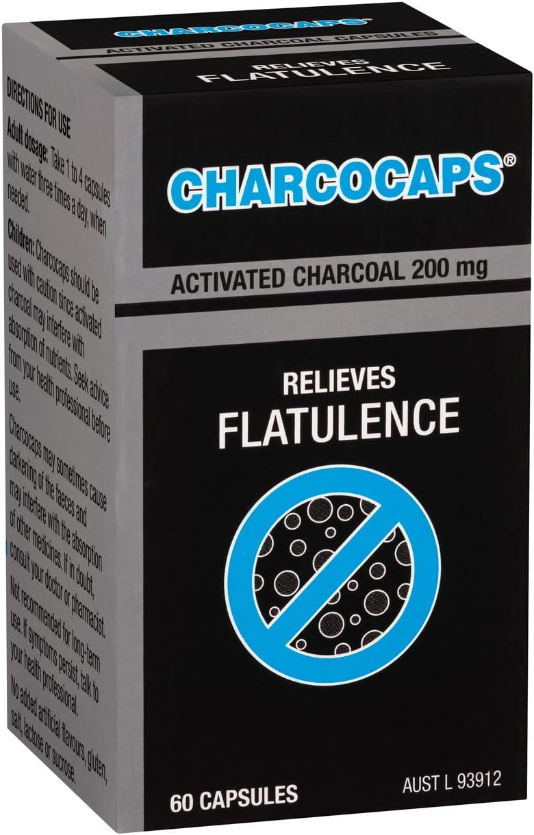 Charco Activated Charcoal Caps 200mg 60c Health