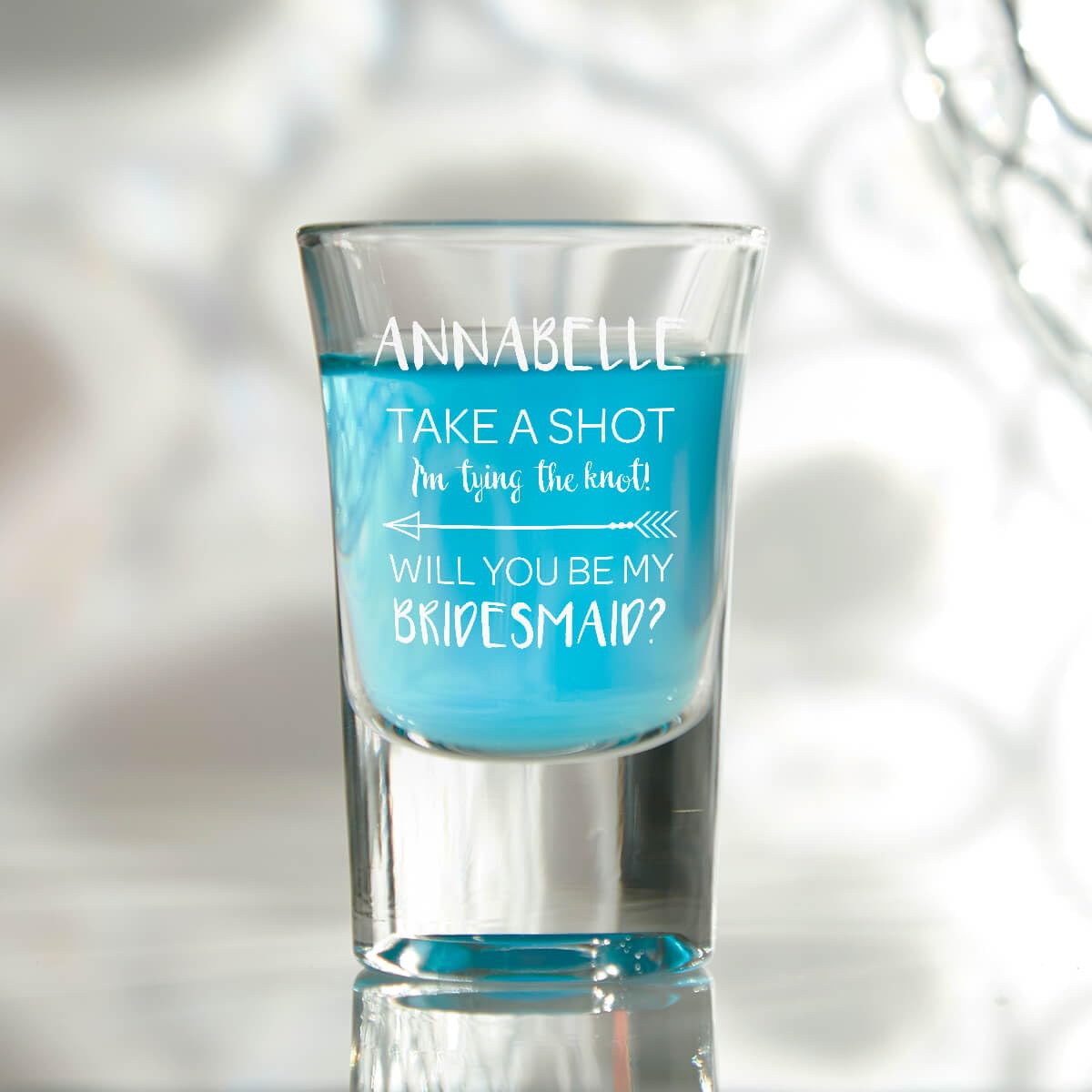 BGExpress Personalised Conical Shot Glass (Be My Bridesmaid) Engraved Gifts for Bridesmaid Wife Women Her