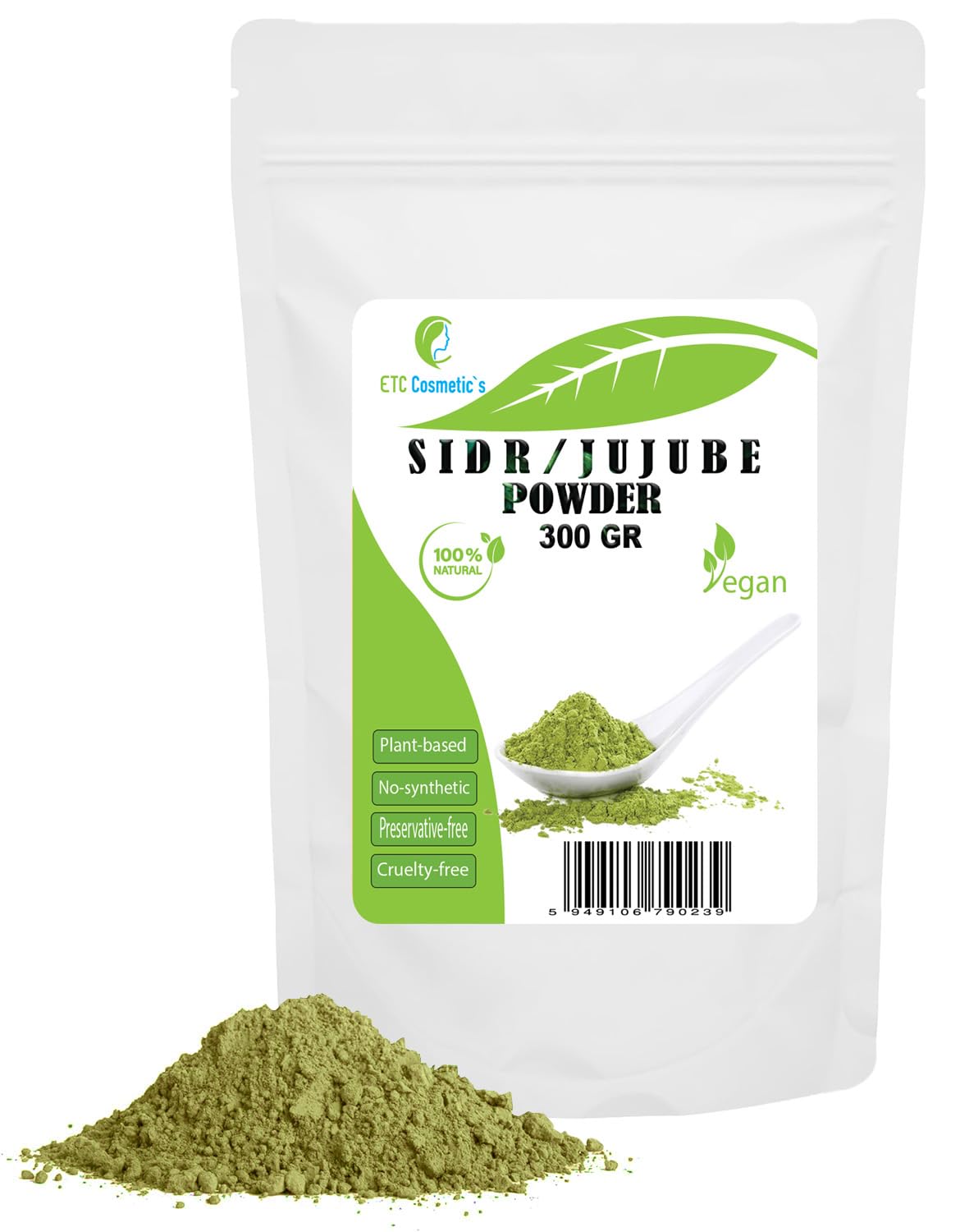 SIDR (JUJUBE) PULVER - 300gr - Ein natürliches Reinigungsmittel Pflanzenpulver | Geeignet für alle Haartypen, auch für dünnes, schwaches und strapaziertes Haar 100% rein und natürlich (300 Gr)