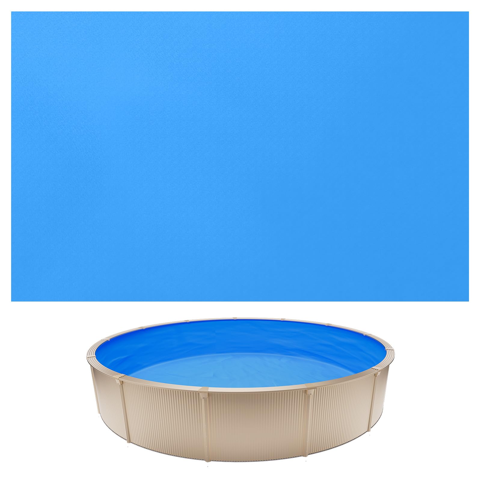VEVOR Poolinnenfolie 3,6 m, Poolfolie für 90 cm Wandhöhe, Ersatzfolie aus PVC, Innenhülle 0,4 mm Stärke, Schwimmbadfolie Überlappend, Austauschfolie, Geeignet für Oberirdische Pools, Blau