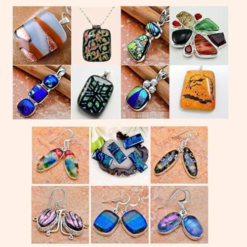Mucofei MCJS004 3Bags Coe90 Dichroic Glass Scrap Assorted Fusible Glass Fusing Microwave Kiln Glass For Jewelry Making Supplies thumb #7