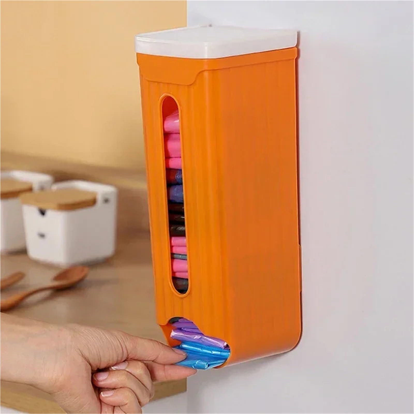 Organizador De Bolsas De Basura Caja de bolsas de basura for el hogar, organizador de cocina, baño, estante de almacenamiento for colgar en la pared, dispensador de bolsas, caja de almacenamiento, 2 u