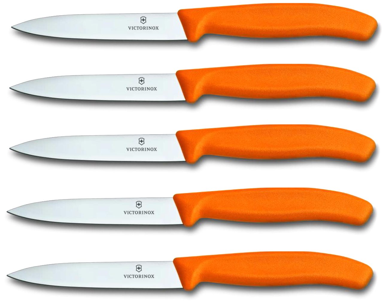 Victorinox 5-częściowy zestaw noży do warzyw Swiss Classic Orange – 10 cm bez ząbkowania – nóż do pomidorów