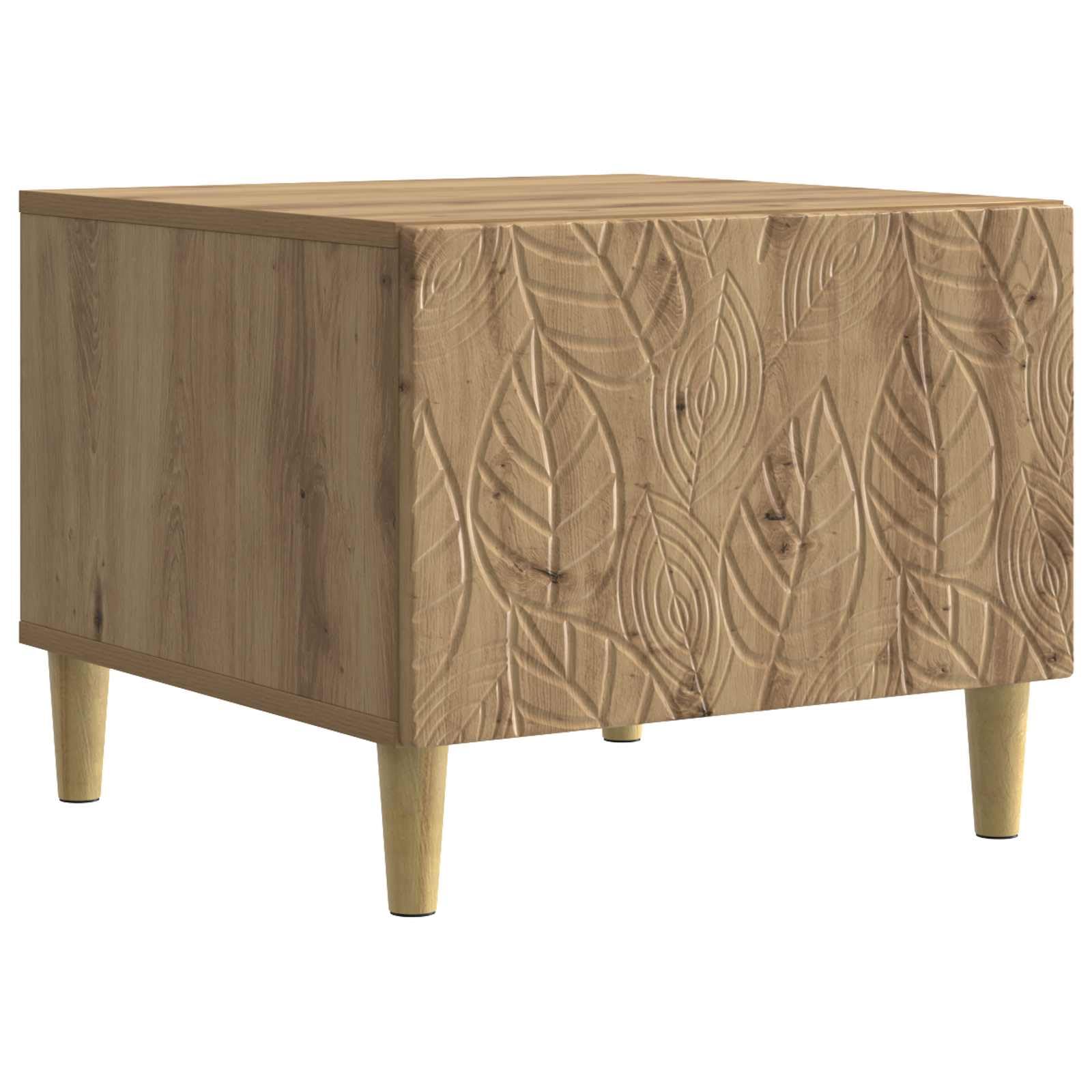 Table basse design moderne chêne artisanal et pieds eucalyptus massifs