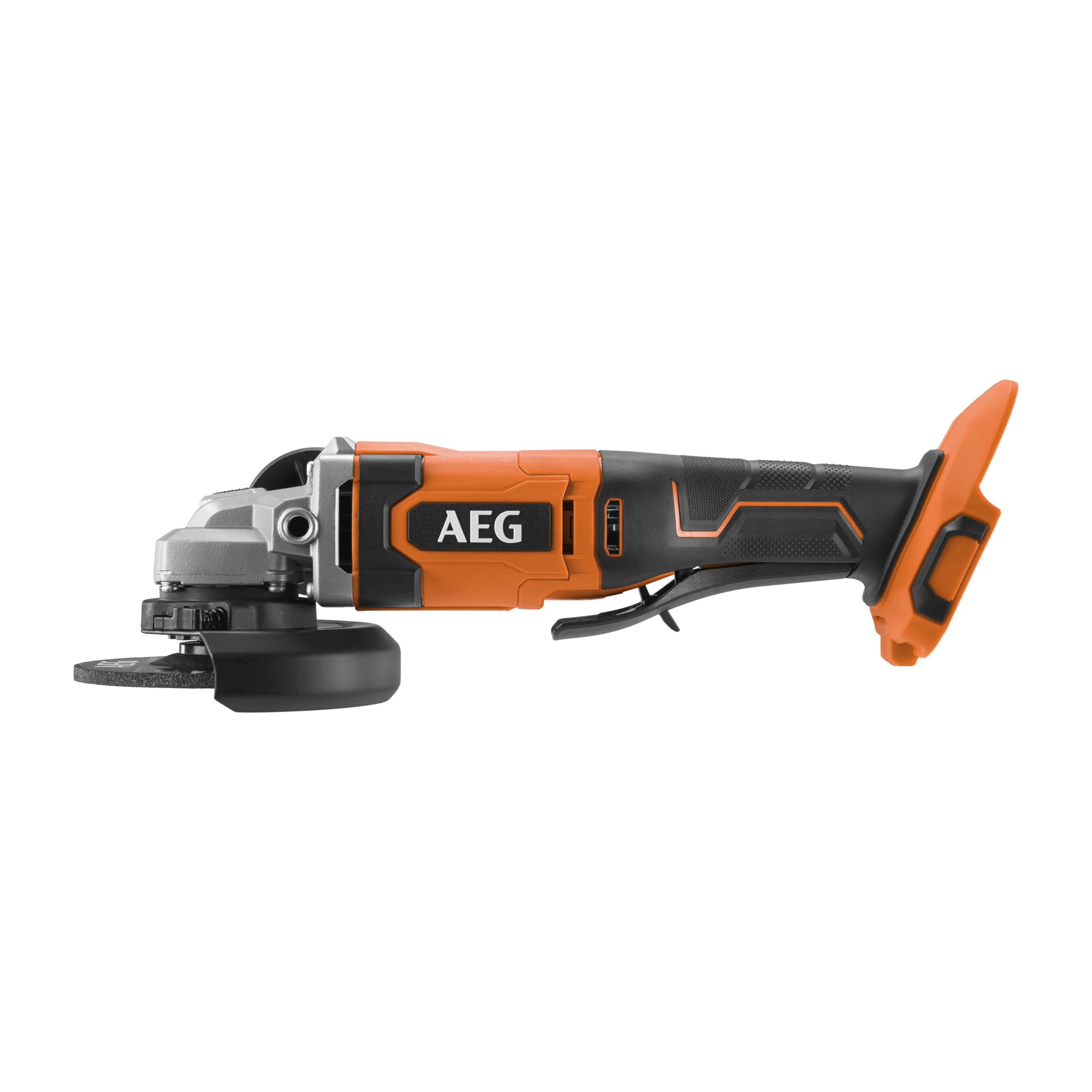 AEG - Smerigliatrice 125 mm senza fili 18 Volt, 9200 giri/min con 2 batterie Pro litio 4,0 Ah, caricatore e borsa - BEWS18-125X2-402B