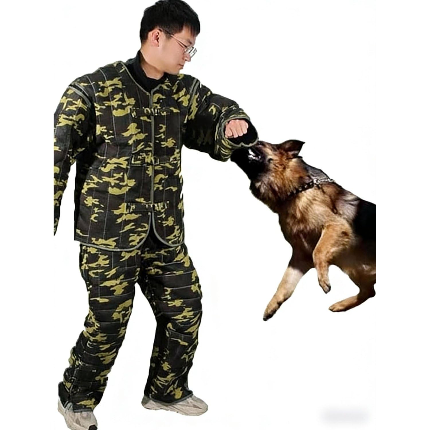 Traje de mordida para adiestramiento de Perros: Ropa Protectora Profesional para adiestramiento de Perros, diseño de Lona con Cremallera, Adecuado para Entrenar a Diversos Trabajadores.