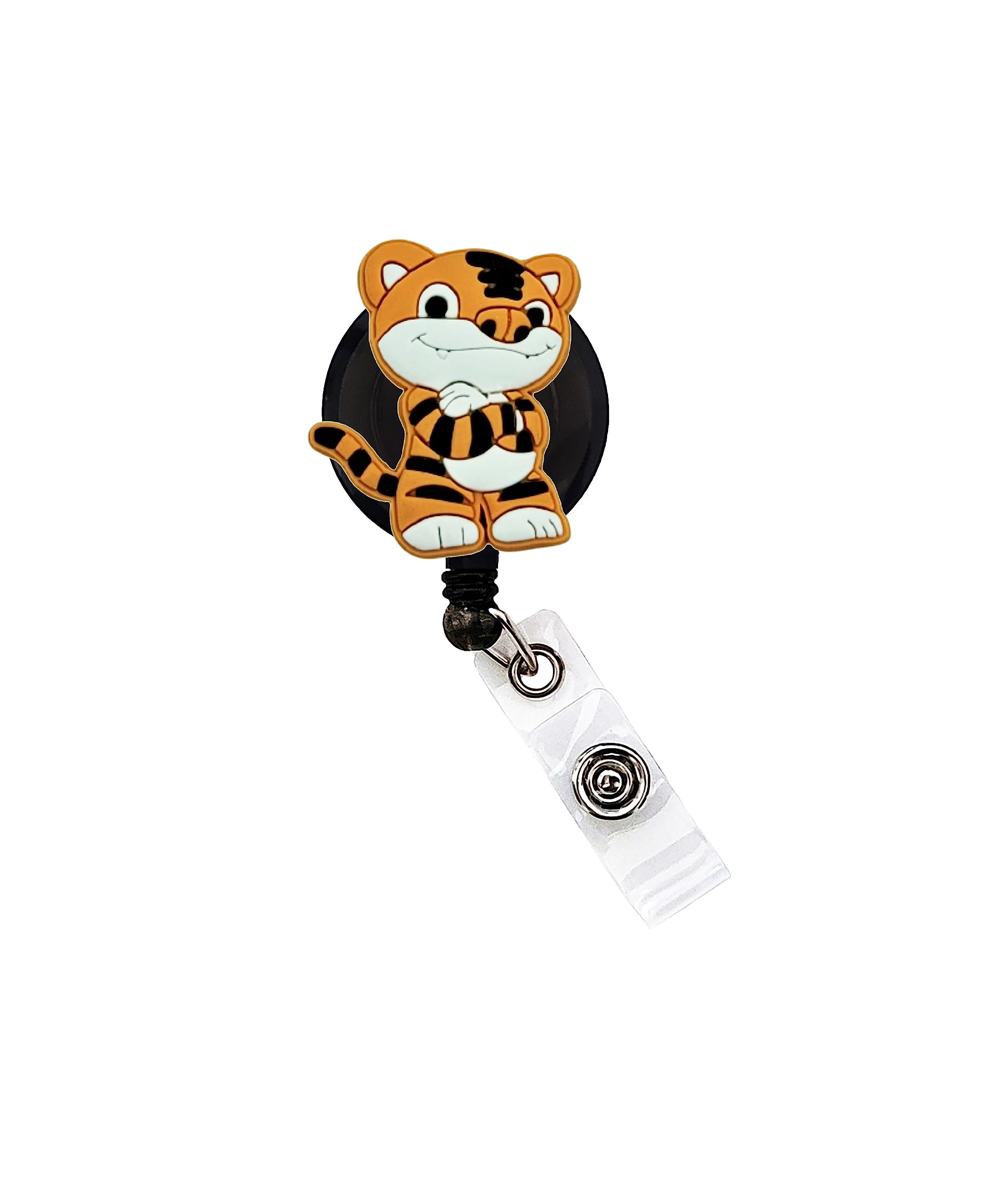 Tiger Badge Reel Funny Nurse Doctor CNA ID Holder Badge Clip Retractable 25 inch Extension Yazzle Dazzle Lion Bear Giraffe Elephant Jungle