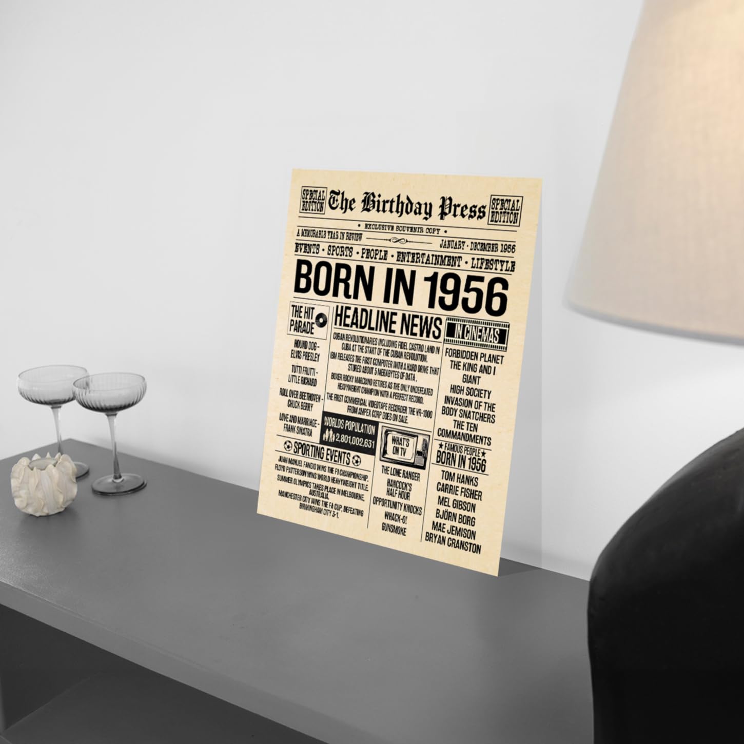 1956 Vintage 69th Birthday Shirt For Men - Custom Retro Birthday Tee Gift