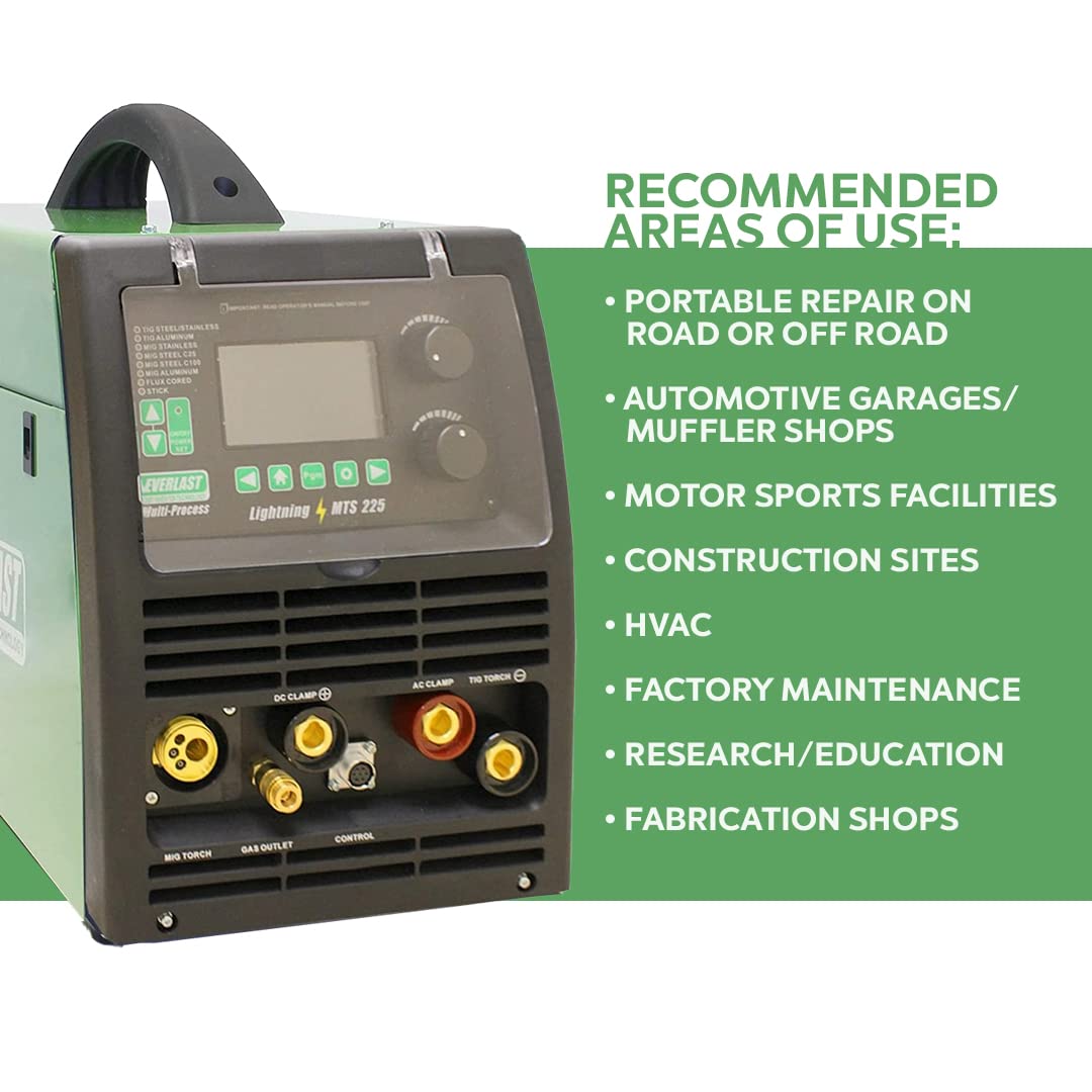 LightningMTS 225 Welder AC/DC TIG with PULSE/MIG/Stick 200 Amp Dual Voltage 110v/220v