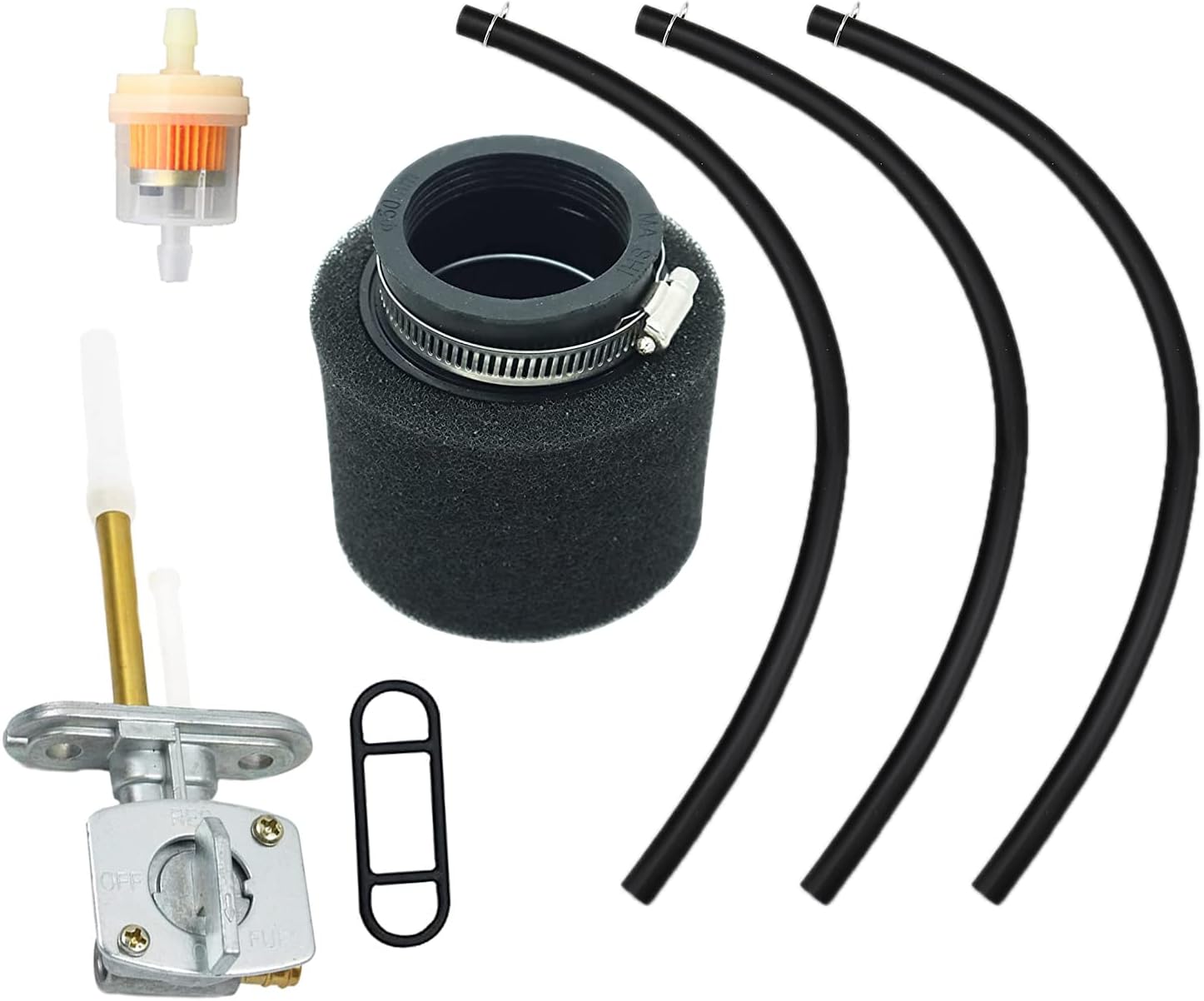 KLF220 Carburetor Fits for Kawasaki Bayou 250 KLF250A 2003-2011, Kawasaki Bayou 220 KLF220A 1988-2002 ATV,with air Filter and Fuel Gas Petcock Valve