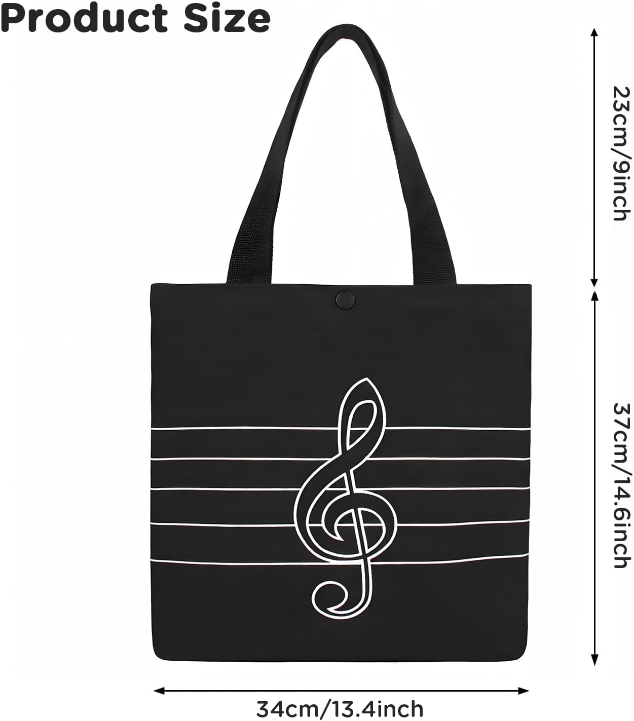 Music High Note Treble Clef Pattern Cotton Handbag Shopper Grocery Bags, Music bag,Shoulder Bag,Thick Cotton Handbag Perfect for Shopping,Storage,Laptop(Treble Clef)