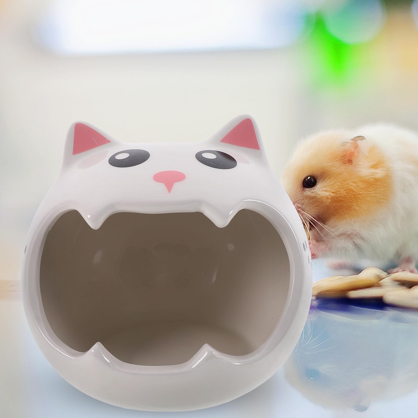 FOMIYES Keramik Hamsternest als Sommer Haustier Versteck, Weiß