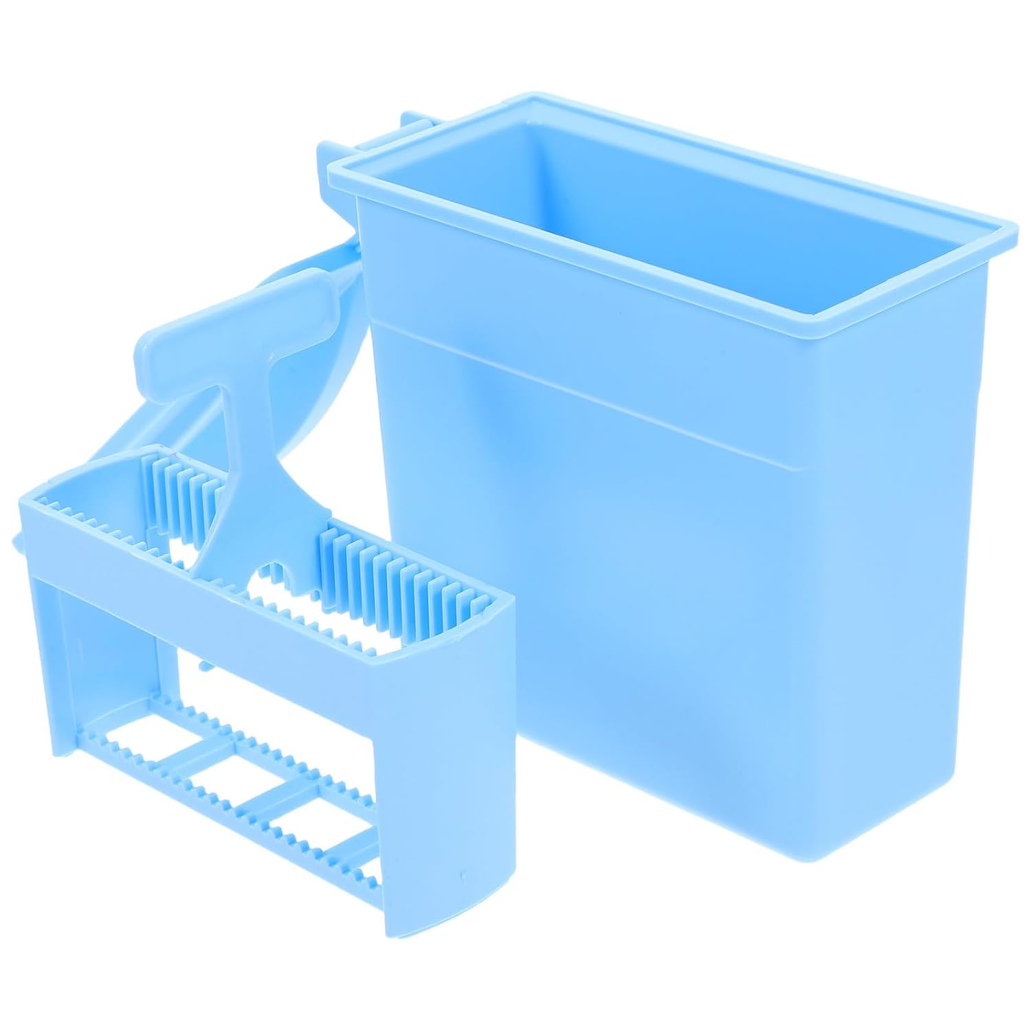 25pcs Blue Staining Jar and Microscope Slide Rack Set, Laboratory Glass Slide Holder with Outer Container for Sample Preparation and Staining in Educational and Research Use