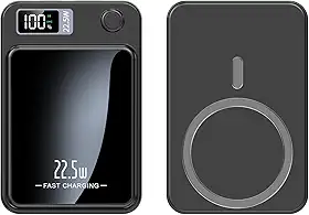 Carregador Portátil Indução Power Bank 10000mAh, carregador por indução Sem Fio Magnético com Cabo Tipo-C 20W PD Carregamento Rápido Compatível com Android e IOS